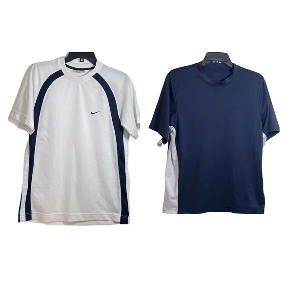 2 LOT VTG Nike Golf Dri- Fit Polo Shirt SZ M - Picture 1 of 11